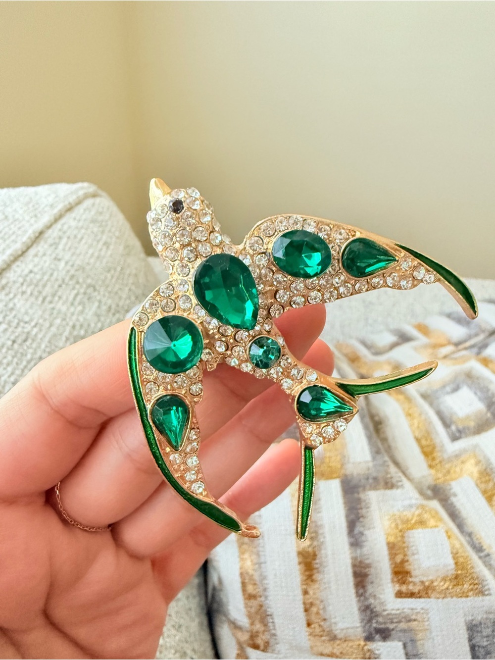 Shiny Crystal Animal Bird Brooch Pin - Picture 4 of 6